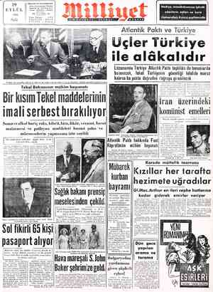  1950 W Başyazarı:; Ali Naci KARACAN Adres: Sokak Ni Telgrat Nuruosmaniye Türbedar 18-İSTANBUL MİLLİYET - İstanbul YIL: 1 YI;