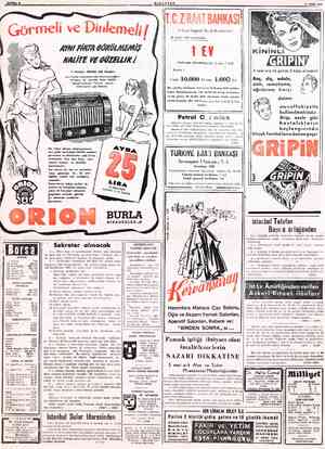  BAYFP! MILLİIYE'R 27 EKİM 1950 $ lâmbalı ORJON 330 Modeli * Aynı fiottaki radyolarda asla raslıyamıyacağınız müstesna  bir