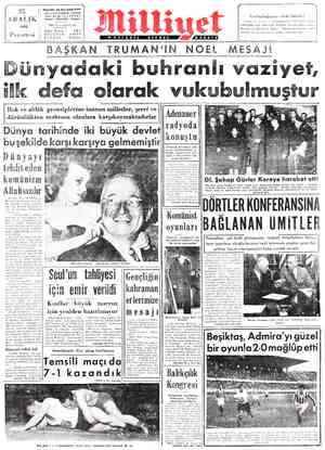  c ARALIK 1950 | l Başyasarı: Ai Naci KARACAN Adres; Nuruosmaniye Türbedar Sokak No; 18-İSTANBUL 'Telgrat : MİLLİYET -...