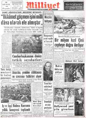  89 Başyazarı: A Naej KARACAN Adres; Nuruosmaniye Türbedar Sokak Ne: 1$-İSTANBUL Telgrat : MİLLİYET - İstanbul 28 ARALIİK 1950