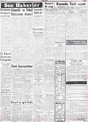  11 ŞUBAT 1951 ) Kanadanın Avrupaya yardımı Ottawa 10 ALA, (Af da hava mareşali —K Curtis dün «Kanada hükümeti, 11 çak...