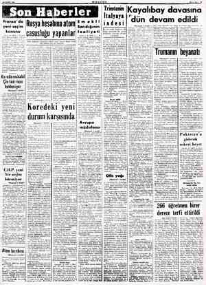  16 MART 1951 MIİLLIYET Fransn da yeni seçim kanunu Puris, 15 ÇAP,) — F Meciisi bugün 21 1 318 oyla tek âc kanunl; de arala