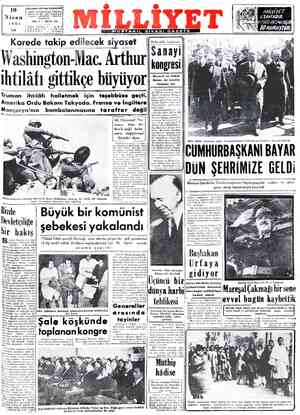  10 Nisan Adres Sokak Ni 'Telgraf: 1951 | | Posta — Kutüsü : TELEFON : Salı lrn'.ıı-ı : YIL: 1 — SAYI Başyazâari; Ali Naci...