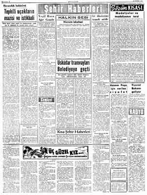  Hartar 1 MILLIYET 20 HAZİRAN 1951 Havacılık bahisleri Tepkili uçakların mazisi ve istikbali Yeşil Hoca Ağır Cezada Manş...