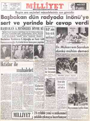  12 Eylül 1951 Çarşamba Sokak No: 18-İSTANBUL Telgraf; MİLLİYET - İstanbul YIL; 2 — SAYI: 482 Adres: Nuruosmaniye Türbedar '