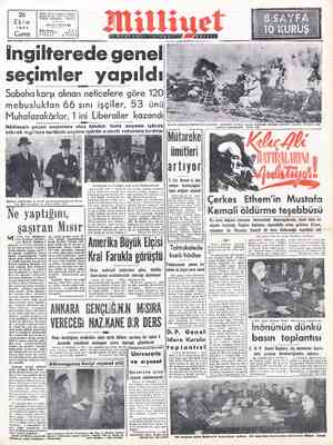  Adres; Nurüosmemiye Türbedar Sokak No: 18 .İSTANBUL Tolgraf; MİLLİYET - İstanbul YILı 2 — SAYI: 528 1951 Cüma —| 3373724 KM