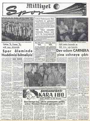  “Bordesux'da Fransaya karşı oyaryan «B> milli takımımız Bole diye stadında merasimde Türkiye “B,, Fransa “B,, milli maçı...