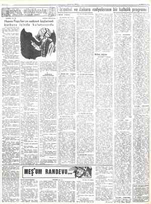  ÇA DiyerT 16 ARALIK 195 IŞMEN HÜ M!/ İi *HAYATI İ tanbul rodyosu TEFRİKA No, 83 KEMAL SAMANCIĞIL Husrev Paşa her an sadareti