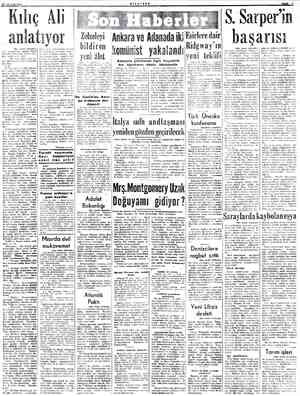  ARALIK 1951 MIİLEİYET Kı an rBaş taratı yeti umumiyesi, umumi Rei Sıfatiyle buhranın halline G: ziyi tevkiı etti, Gazi: «—
