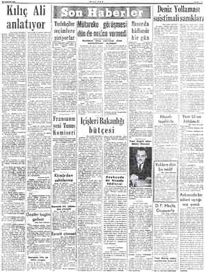  ZEARALIK 1951 Kılıç Ali anlatıyor TBaş tarafı birincidel müuştur. Türkiye Büyük Millet Meclisi hilâfetin — mesnedidir....