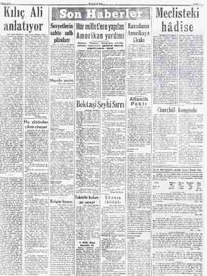  KOCAR 1952 MİLLİYE Kılıç Alı anlatıyor TBaş tarafı birincide) li cürmiyeleri ile birlikte işarümileyh — hazretlerinin...