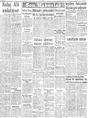  21 OCARK 1952 Kılıç Alı anlatıyor TBaş tarafı birincide) Tenirken, ekserl zaman olduğu gibi bu defa da Gazi bir hissi...