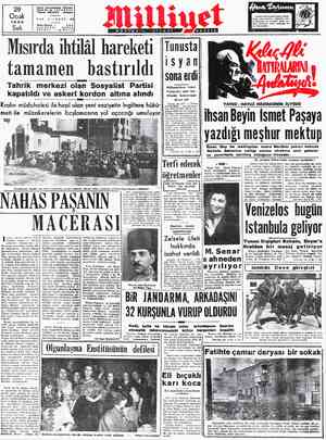  Adres: Nuruosmaniye “Türbedar Sokak No: 18 -İSTANBUL Te MİLLİYET * relgrat: £ İstanbul Ocak YIL: 2 —SAYI: GiB| 1952 alı 1...