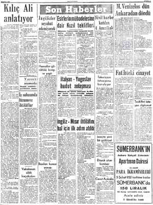  UBAT 1952 Kılıç Alı anlatıyor TBaştarafı birincidel — Kardeşim, sen bu işde ayı memnun edemediğir. gibi Muhammedi de...