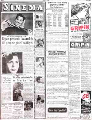  MILLIYET MART 1952 Kemal Film Stüdyosu tarafından angaje edilen Neşe Yolaç Beyaz perdenin kazandığı yerli film Ankcara...