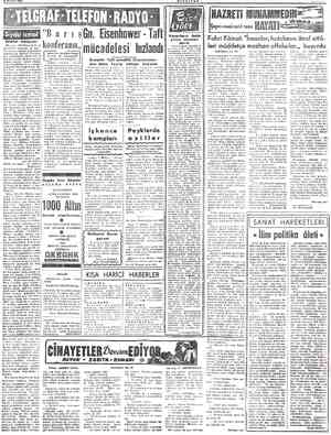  B MAYIS 1956 Hilâfet hikâyesi Misizda «Müslümanların en şereflierir namında bir tari - Bunun mensupları Hazreti Peygam- ber