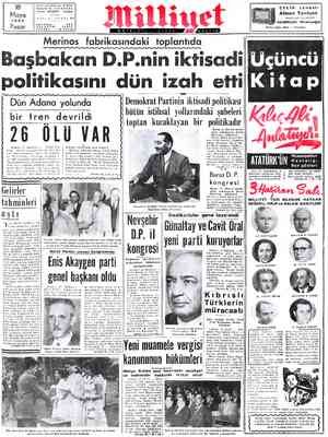  18 Mayıs 1952 Pazar | YIL; Posta Kutusu TELEFON: FİYATI 3—SAYI: Adres: Nuruosmaniye Türbedar Sokak No:18-İSTANBUL Telgraf: