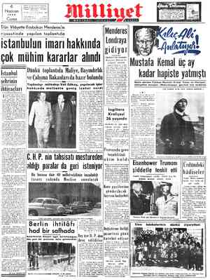  6 | Haziran | ,, 1952 Post l Cuma (t Nuruosmaniye Türbedar IS İSTANBUL graf: MİLLİYET - İstanbul L: SAYI: 747 a Kutusu 492