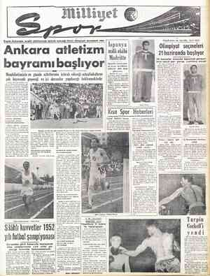  Bugün Ankarada israi atletlerinde işti I; edeceği inci olimpiyat denemesi olan Ankara atletizm bayramı başlıyor...