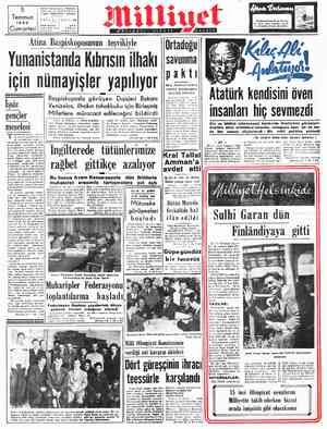  5 M Adres: Nuruosmaniye Türbedar | ĞA Ni a Temanavu T Telgraf: MİLLİYET - İstanbul emmuz YIL:; 3—SAY 7T14 1952 c H Te TELEFON