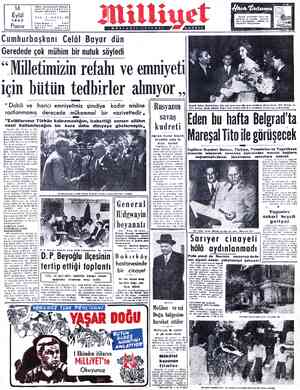  14 Eylül 1952 Sokak k Telgraf: MİLLİYET - İstanbul | Adres: Nuruosmaniye Türbedar YIL: 3—SAYI: 842 P Posta Kutusu « isa...