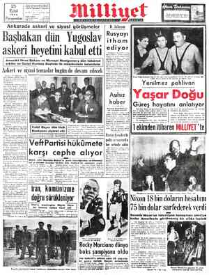  | 25 Eylül Sol YIL; 3—SAYI: 853 1952 | P. be | fr1rrox Sra erşembe | FRifr ON sASLL Adresi Telgraf: MİLİŞYET - İstonbul...