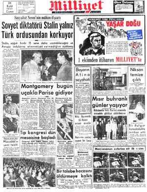  Adres: Nuruosmaniye Türbedar Sokak No. 18 İSTANBUL Telgraf: MİLLİYET - İstenbul 26 Eylül 1952 * KİLi C Fosta Kutus : 92...