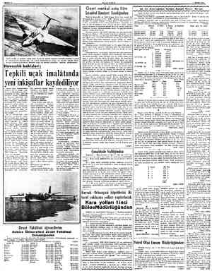  BAYFA $ - MİLLİYEYT 4 EKİM 1952 ——— ——— ——— ——— ——0 X İngiliz tepkili av uçakları sesten daha süratli bir şekilde uçmaya...