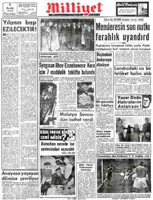  Adreş: Nuruosmaniye Türbedar Sokak No. 18 İSTANBUL Telgraf: MİLLİYET - İstanbul 8 Aralık 1952 | Pazartesi Posta Kutusu 3 492