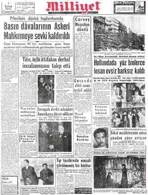  / Şubat 1953 Cumartesi YIL; Sokak No. 18 İSTANBUL Telgraf: MİLLİYET - İstanbul S—SAYI: 988 — MÜSTAKİL sSiYASİ Bugün...