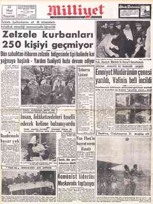  Adreş: Nuruosmaniye Türbedar Sokak No. 18 İSTANBUL Telgrat: MİLLİYET - İstanbul HL Mart 1953 ta Kutusu D a Pazartesi | :£...