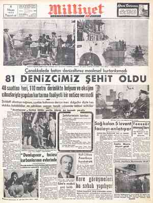  | Adreş: Nuruosmaniye Türbedar Sokak No. 18 İSTANBUL Telgraf: MİLLİYET - İstanbul BB Nıson YIL: 3—SAYI: 1046 1953 'ost: 'a ..