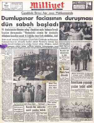  -30 MBEAERLE OA A Telgraf: MİLLİYET - İstanbul Nison —x zz in 1953 SN | EELERON ekli Persşembe | 3112000 480 Bugün...