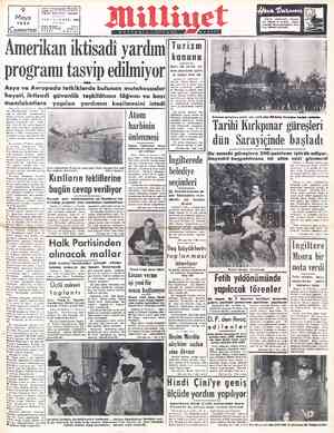  Adreş: Nuruosmaniye Türbedar Sokak No. 18 İSTANBUL Telgrat; MİLLİYET - İstanbul Moyls l!'ll.: 4â—SAY 1953 Cumartesi | #Fi£