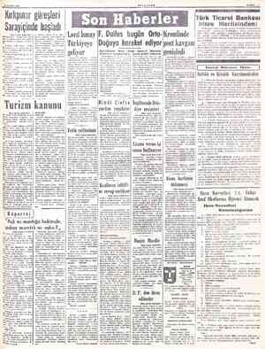  B 9 MAYIS 1953 ——— ——— —— Kırkpınar güreşleri Sarayiçinde başladı IBaş tarafı birincidel Guyulmuştur. Cazgır her sene Mutad
