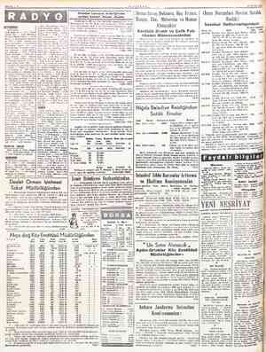  10 MAYIS 1953 ISTANBUL 22(57 Açılış 13.00 Haberler — 13.15 Dans müziği (PL) — 1330 Şarkılar. Okuyan: Muallâ Gökçay — 14.00