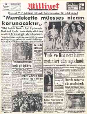  20 MA [ Aâcea Nurmenmaniye Süzbelar Sokak No: 18İSTANBUL Telgraf; MİLLİYET - İstanbul Temmuz “İ-xxx: 1 axa a 1953 Pozarfesı Z