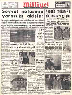  T Haa V- 53 O a Tölgraf; MİLLİYET - İstanbul Temmuz YIL: 4—SAYI:;: 1132| 1953 TELEFÖN: 29614 Perşembe | FrArr : c AA =Sovyet