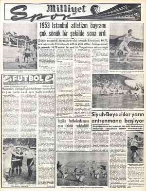  1500 metre koşusunda Ekrem Koçak rakil çalışırken Yugoslavı geçmiyo çok sönük y Günün en parlak derecelerini disk atmada...