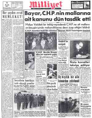  16 Aralık 1953 Çarşamba Adres: Nurucamaniye Türbedar Sokak No: 18 İSTANBUL Tolgraf: MİLLİYET . İstanbul YIL:4—BSAYI:1295...