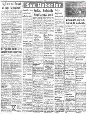  27 ARALIK 1953 İşçilere verilecek yılbaşı ikramiyesi IBaş tarafı birincideJ Ayrıca bu kanuna aşağıda- ki madde eklenmektedir;