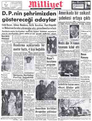  Dadı 4 Mart Perşembe Fİ Sokak N Telgraf: MİLLİYET - İstanbul YIL 1954 Posta Hutusu 492 TELEFON: 20614 res: Nuruosmaniye...