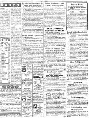  MIL LIİYE1 6 MART 1954 12.57 Açılış ve program 00 Haberler — 13.15 Şarkı- * Okuyan: Alâeddin Yavaşça Janlar: Cevdet Çağla...