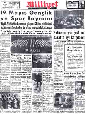  19 | Mayıs 1954 Çarşamba Adres: Nurucamaniye 'Türbear Sokak No: 18 İSTANBUL Tolgraf: MİLLİYET - İstanbul YIL:5—B8SAYI:1449