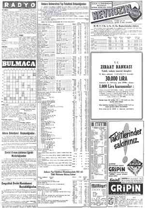  İSTANBUL: 1257 Açılış ve program — 1300 Ha berler — 1315 Dana müziği (Pi) — 1330 Şarkılar - Okuyan: — Melâhat Pars — 1400...