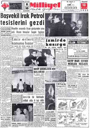  BUGÜN ADRES: Cağaloğlu, Mollafenari sokak No. 1-1STANBUL TELGRAF: MİLLİYET, İstanbul POSTA KUTUSU: (92, İstanbul SAYFA...