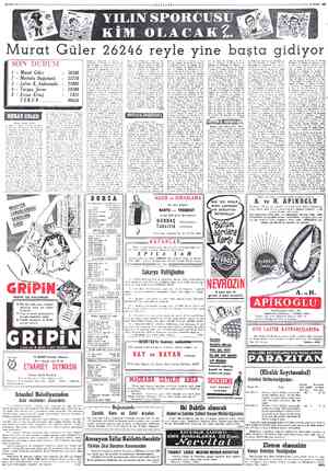  YILIN SPORCUSU KİM OLACAK 7 » 13 MART 1958 Kcisİl, N Yazıcısil, A Yazcığı G Boyer, K. Karakağ, Z. Bayer, İ. a — Soyalpı Z.