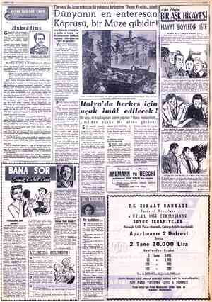  $ TEMMUZ 1955 Edmoudo de Amicis'in Kalemiyle İstanbu Mukaddime Tunduğu Anadolu yakasına rken vapurda pek sev- hürmetime sa-