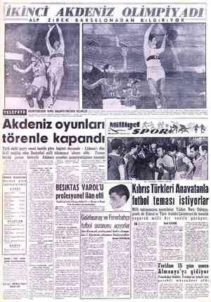 MİLLİYET-A.P. SA ALP BASKETBOLDEKİ İKİNCİ GALİBİYETİMİZDEN RESİMLEİ İK âWCI AKDENİZ ÜLIMPI YA REK BARSELONADAN ü Si (Solda),
