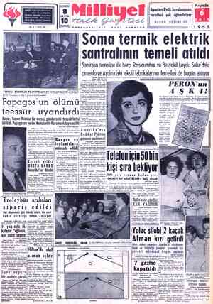  ADRES: Cağaloğlu, Mollafenari sokak No, 1-İSTANBUL TELGRAF: MİLLİYET, İstanbul POSTA KUTUSU: 492, İstanbul BUGÜN SAYFA...